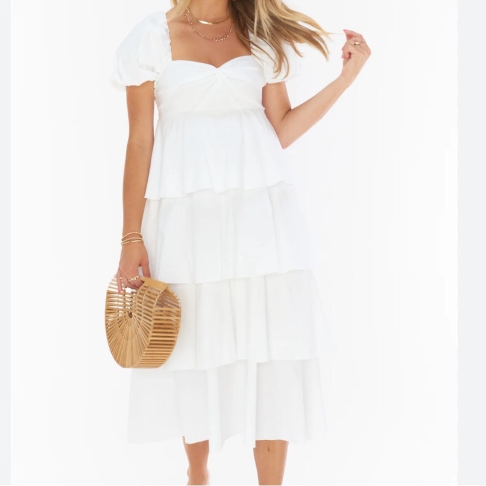 Show Me Your MuMu Va Va Midi Dress White Size Small